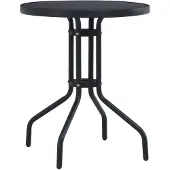 Prolenta Maison Exclusive - Tuintafel, zwart, 80 cm, staal en glas