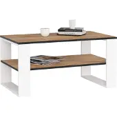 Akord Salontafel Koffietafel ALEX / Wit - Craft Eik / 92x45x53 cm