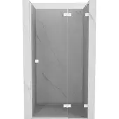 Mexen Lunar L draaiende douchedeur rechts 120 , transparant, wit - 834L-120-000-20-00-P