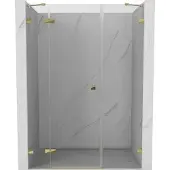 Mexen Lunar douchedeur scharnierend links 130 , transparant, goud - 834S-130-050-50-00-L