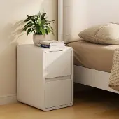 Sonstiges Nachtkastje, smal bijzettafeltje, 2 lades, lederen oppervlak, 30 cm