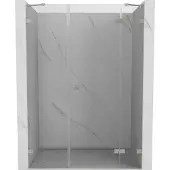 Mexen Lunar douchedeur scharnierend rechts 150 , transparant, geborsteld nikkel - 834S-150-050-97-00-P