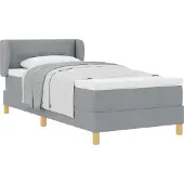 vidaXL Boxspring bed met hoofdeinde Lichtgrijs 90 x 190 cm Stof
