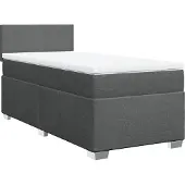 vidaXL Boxspring met matras stof donkergrijs 100x200 cm