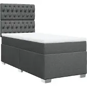 vidaXL Boxspring met matras stof donkergrijs 80x200 cm