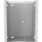 Mexen Lunar douchedeur scharnierend links 120 , transparant, wit - 834S-120-050-20-00-L