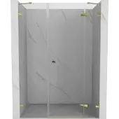 Mexen Lunar doucherdeur opendraaiend rechts 135 , transparant, goud - 834S-135-050-50-00-P