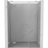 Mexen Lunar douchedeur scharnierend links 130 , transparant, geborsteld nikkel - 834S-130-050-97-00-L