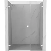 Mexen Lunar-B L draaideur douchedeur links 135 , transparant, wit - 832SL-135-050-20-00-L