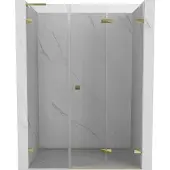Mexen Lunar-F L opvouwbare douchedeur rechts 120 , transparant, goud - 836SL-120-050-50-00-P