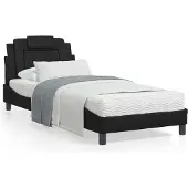 Prolenta Maison Exclusive - Bed "Viana" met matras, zwart, 90x200 cm, kunstleer
