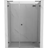 Mexen Lunar L draaideur-douchedeur rechts 125 , transparant, geborsteld geweergrijs - 834SL-125-050-66-00-P