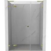 Mexen Lunar L draaiende douchedeur links 145 , transparant, goud - 834SL-145-050-50-00-L