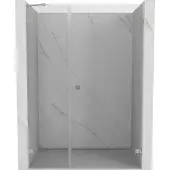 Mexen Lunar-B draaideur douche rechts 135 , transparant, geborsteld nikkel - 832S-135-050-97-00-P