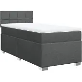 Syfax Boxspring met matras stof donkergrijs 90x200 cm