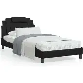 Prolenta Maison Exclusive - Bed "Viana" met matras, zwart, 100x200 cm, kunstleer