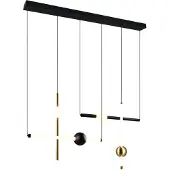 TRIO Moderne hanglamp Melita zwart met goud