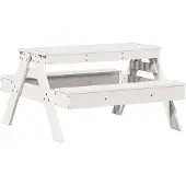 Syfax Picknicktafel voor kinderen 88x97x52 cm massief grenenhout wit