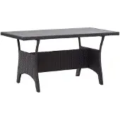 Syfax Tuintafel 120x70x66 cm poly rattan zwart