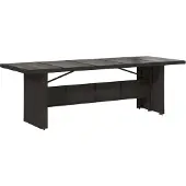 Syfax Tuintafel met glazen blad 240x90x75 cm poly rattan