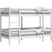 vidaXL Etagebed, wit, 75x190 cm, massief grenenhout