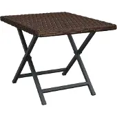Syfax Tafel inklapbaar 45x35x32 cm poly rattan bruin