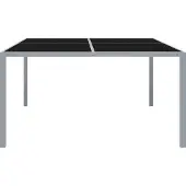 Syfax Tuintafel 130x130x72 cm staal en glas grijs
