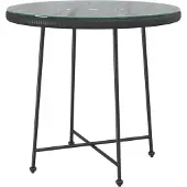 Syfax Eettafel Ø80 cm gehard glas en staal zwart