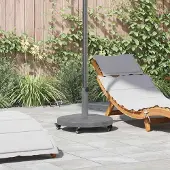 Prolenta Maison Exclusive - Parasolstandaard, 24,8 kg, donkergrijs, houtlook, rond
