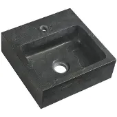 Sapho Blok Stone Wastafel 30x30cm, zwart antraciet