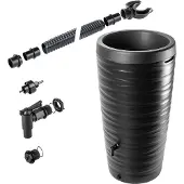Kadax Regenwateropslag, 240 liter, waterreservoir, container met kraan, bloempot, groot