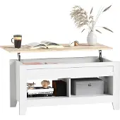 HOMCOM Salontafel - Spaanplaat - 105x50x62,5cm - Wit