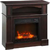 HOMCOM Elektrische Haard - Staal - 80,5x32,3x80,5cm - Bruin