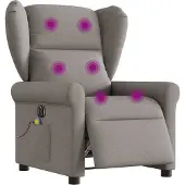 Syfax Massagestoel elektrisch verstelbaar stof taupe