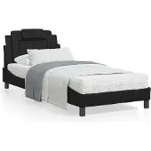 Prolenta Maison Exclusive - Bed "Viana" met matras, zwart, 80x200 cm, kunstleer