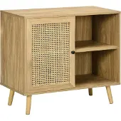 HOMCOM Buffetkast - Spaanplaat - 80x39x70cm - Natuurlijk hout