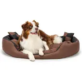 Lionto Hondenbed omkeerbaar, waterafstotend & zacht, 110x80 cm zwart/bruin