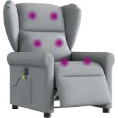 Syfax Massagestoel elektrisch verstelbaar stof lichtgrijs