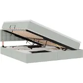 vidaXL LED opbergbed met matras Lichtgrijs 180 x 200 cm Fluweel