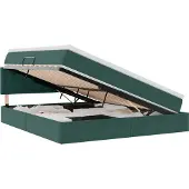 vidaXL LED opbergbed met matras Donkergroen 160 x 200 cm Fluweel