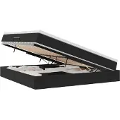 vidaXL Opbergbed met matras met matras Zwart 200 x 200 cm Fluweel