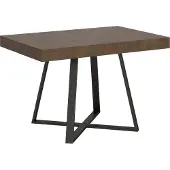Ityhome - Uittrektafel 120/224x90 cm, model Abbraccio, notenhout, tafelpoten in antraciet