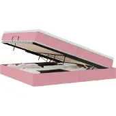vidaXL Opbergbed met matras met opslag Roze 200 x 200 cm Fluweel