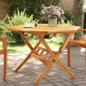 Prolenta Maison Exclusive - Tuintafel, inklapbaar, Ø 110x75 cm, massief acaciahout
