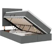 vidaXL Opslag bed met matras met opslag Donkergrijs 120 x 200 cm Stof