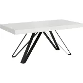Ityhome - Uittrektafel 180/284x90 cm, Terium, esdoornhout, wit, tafelpoten antraciet