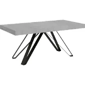 Ityhome - Uittrektafel 180/440x90 cm, Terium, cementlook, tafelpoten in antraciet