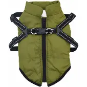 vidaXL Hondenjas Leger Groen L32 Fleece en polyester