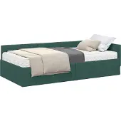 Syfax Hoekbedframe met Matras 2 st Donkergroen 90 x 200 cm Fluweel