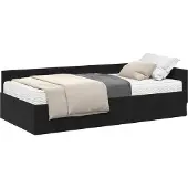 Syfax Hoekbedframe met Matras 2 st Zwart 90 x 190 cm Fluweel